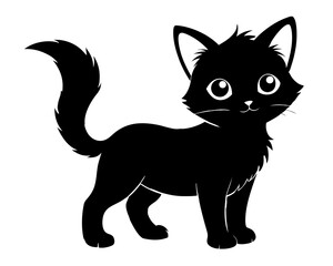 Kitten Silhouette Vector Design, Kitten SVG, Cute Cat Icon