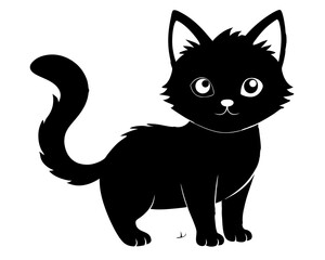 Kitten Silhouette Vector Design, Kitten SVG, Cute Cat Icon