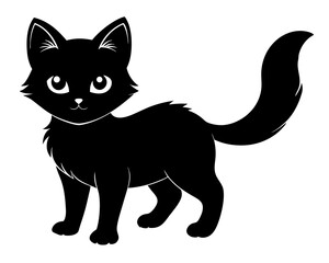 Kitten Silhouette Vector Design, Kitten SVG, Cute Cat Icon