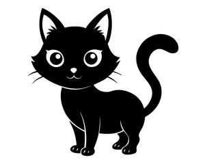Kitten Silhouette Vector Design, Kitten SVG, Cute Cat Icon