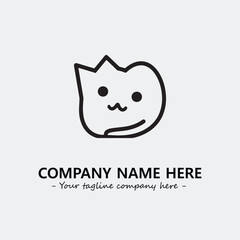 Cat illustration black and white for logo company vector image