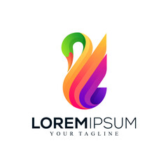 Abstract swan logo design