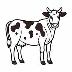 Fototapeta premium cow line art isolated on white background