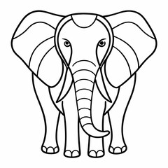 elephant cartoon illustration on white background