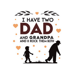 Obraz premium Fathers Day Illustration Two Dad And Grandpa Loving Family Silhouette