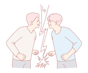 A graphic depiction of a heated argument between two people, showcasing heightened tension and confrontation