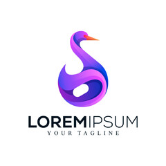 Abstract swan logo design