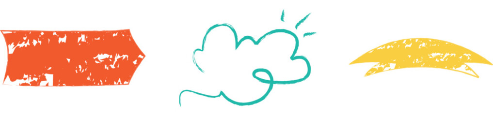 Colorful and Whimsical Hand drawn Crayon Speech Bubble