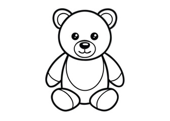 Obraz premium Teddy bear line art silhouette vector for childhood, toy, and warmth themes