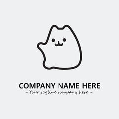 Cat illustration black and white for logo company vector image