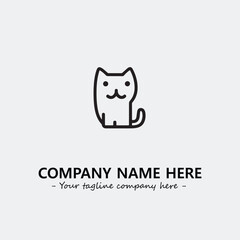 Cat illustration black and white for logo company vector image