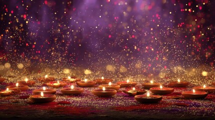 Banner design for diwali festival and podium,Diwali light decoration candle with fireworks,Stage,Product display Showcase design sparkle background,Deepavali,Dipavali,3D podium illustration.