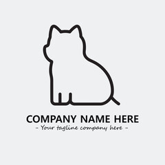 Cat illustration black and white for logo company vector image