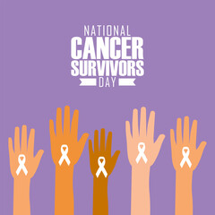 Vector graphic of National Cancer Survivors Day for National Cancer Survivors Day celebration.