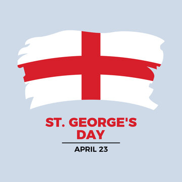Fototapeta Saint George's Day poster vector illustration. Grunge St. George's flag icon vector. Paintbrush St. George's flag symbol. A red cross on a white field drawing. April 23. Important day