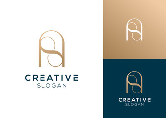 Luxury A and S initials with infinity symbol logo design