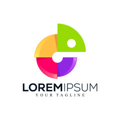 Abstract chameleon logo design