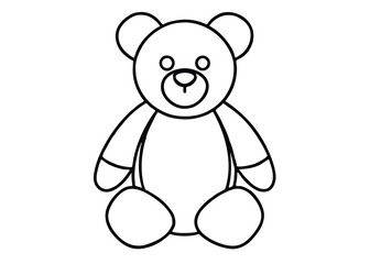 Obraz premium Teddy bear line art silhouette vector for childhood, toy, and warmth themes
