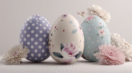 Fototapeta premium Happy Easter day with Colorful Easter eggs,Spring holiday,Happy easter eggs,festive clip art,Happy Easter greeting card, poster, banner template,april festive concept.