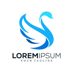 Abstract swan logo design