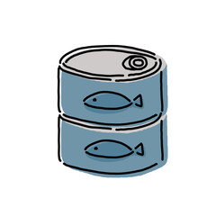 シンプルな魚の缶詰のイラスト