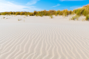 Sand ripples and dunes by a North Sea beach, Oostende (Ostend), Belgium.