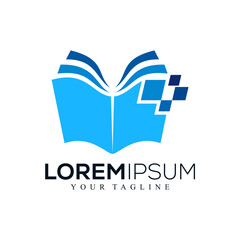 Abstract digital book logo design