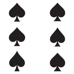 Seamless Pattern of Black Spade Card Symbols