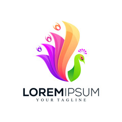 Abstract peacock logo design