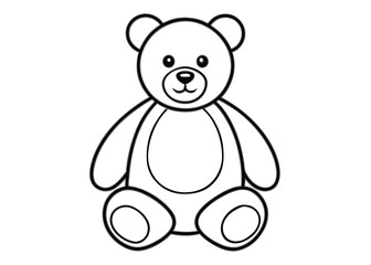 Obraz premium Teddy bear line art silhouette vector for childhood, toy, and warmth themes