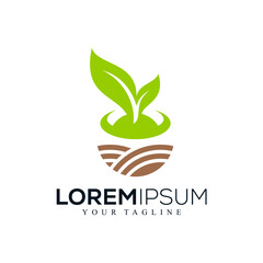 Abstract plant logo design