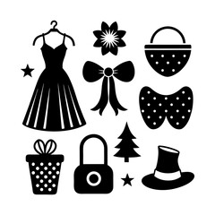 Holiday-Themed Accessories silhouette vector