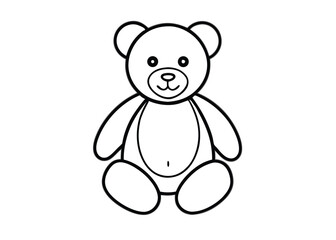 Teddy bear line art silhouette vector for childhood, toy, and warmth themes
