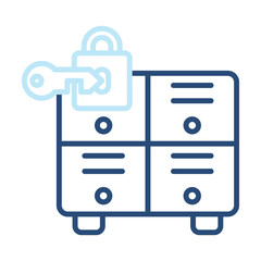 Fototapeta premium Locker Icon Two Color Outline Style. Vector Illustration For Graphic Design