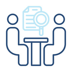 Interview Icon Two Color Outline Style. Vector Illustration For Graphic Design