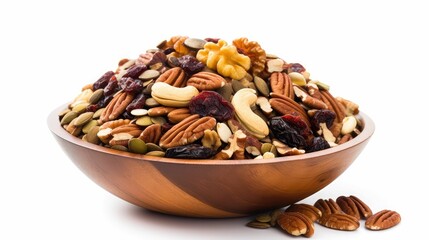 Obraz premium wooden trail mix white background