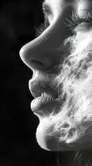 Close-up Black and White Portrait