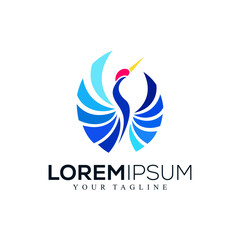 Abstract flamingo logo design