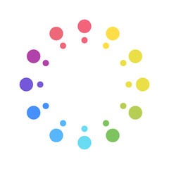 Colorful circle loader icon. Symbol of reload, refresh, loading, recycle and repeat. Interconnecting round arrow vector icon