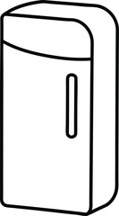 Refrigerator Outline Line Art Drawing Vector | Kitchen Appliance, Cold Storage & Home Icon Design