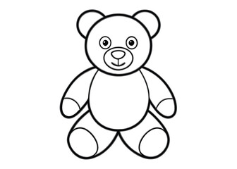 Teddy bear line art silhouette vector for childhood, toy, and warmth themes