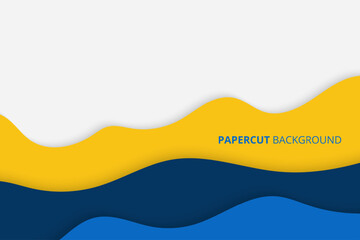 Minimal abstract papercut vector background with smooth layers