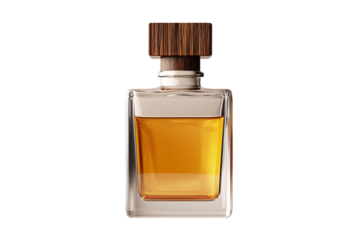 a bottle of perfume with a brown liquid