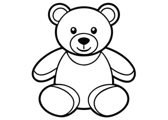 Obraz premium Teddy bear line art silhouette vector for childhood, toy, and warmth themes