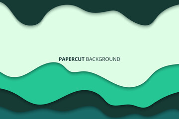 Minimal abstract papercut vector background with smooth layers