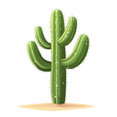 Tall green cactus plant in the desert sand a desert scene