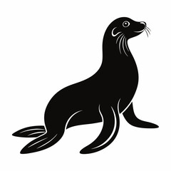 Minimalist Sea Lion Silhouette Vector