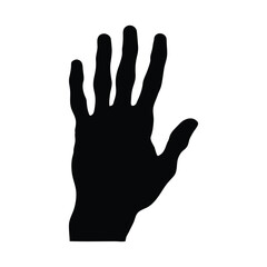 Obraz premium Human Hand simple minimal black silhouette