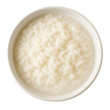 Traditional Fermented Rice in Bowl &ndash; Natural Gut-Healthy Dish on White Background