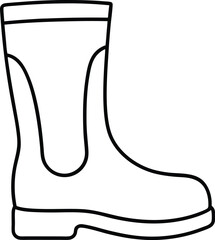 Rubber Boot Doodle Outline Icon Line Art Drawing Vector | Footwear, Rain Gear & Garden Style Design